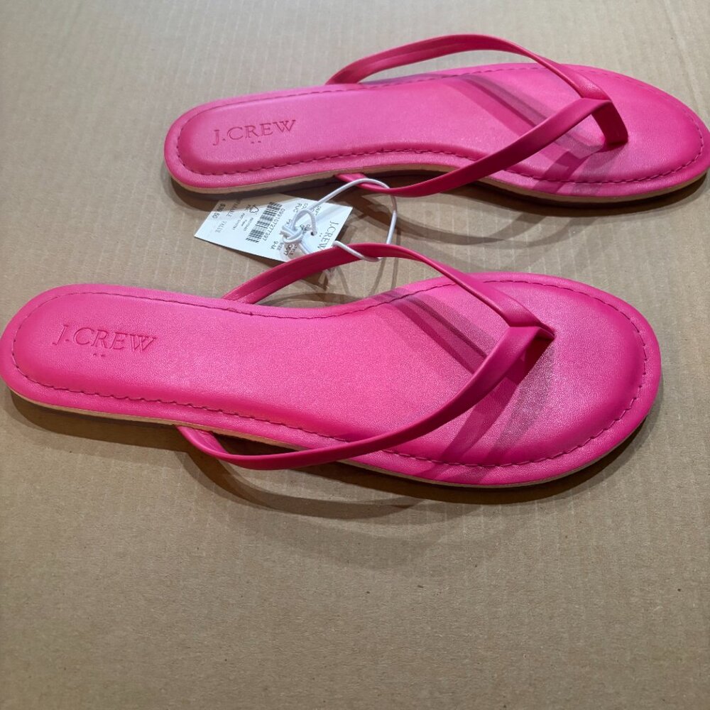 J. Crew SZ: 9M Fuscia Pink Easy Summer Flip Flops - Picture 6 of 13